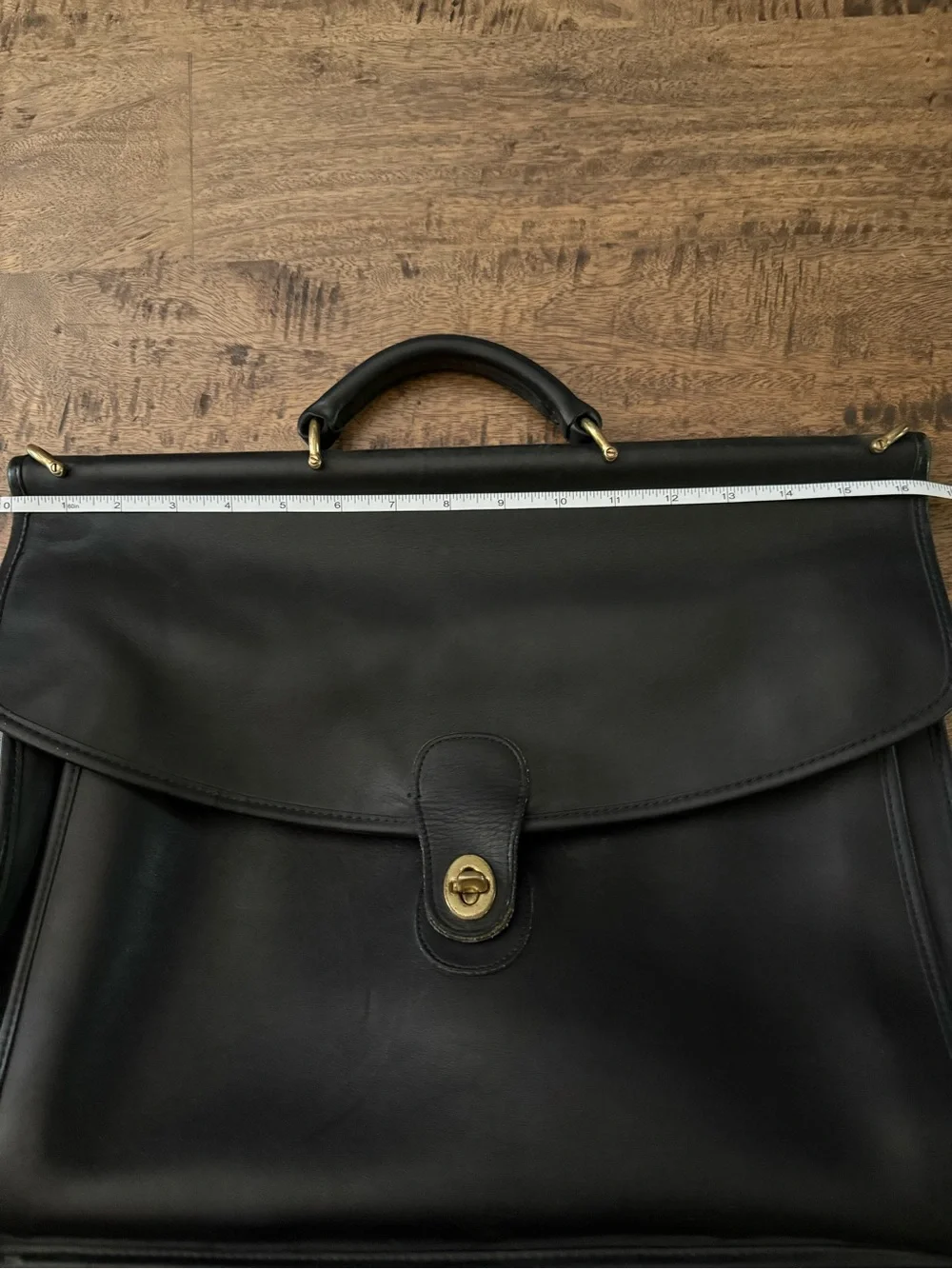 Vintage Coach Black Leather Top Handle Briefcase